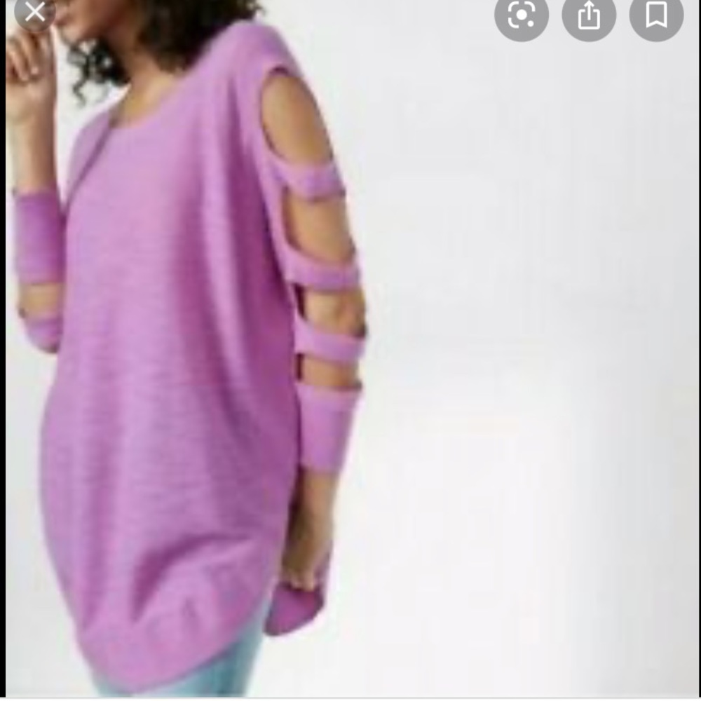NWOT Express ice blue cold shoulder tunic sweater